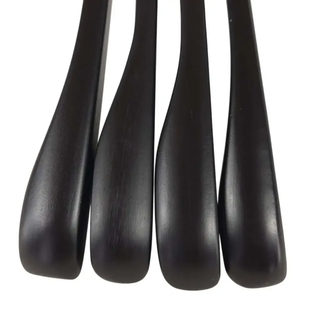 Moose Knuckles Heavy Duty Wooden Coat Hangers Set of 4 Black